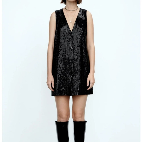 Zara Sparkly Vest Dress NWT - Picture 1 of 4